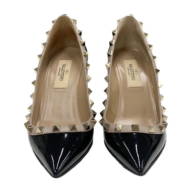 Valentino Pumps Shoes Patent Leather Black Pink Beige Gold Rock Studs