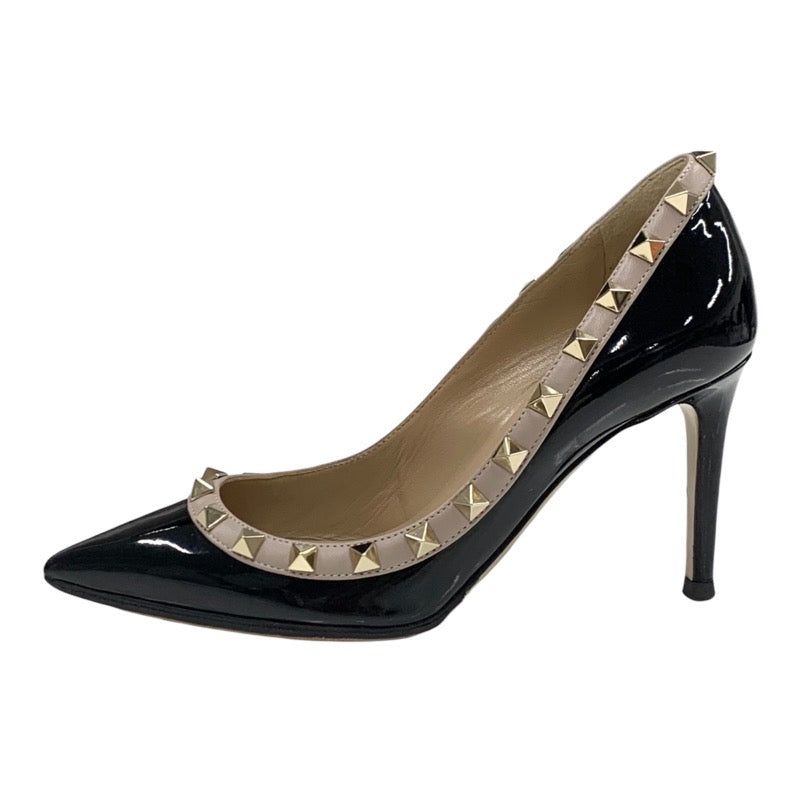 Valentino Pumps Shoes Patent Leather Black Pink Beige Gold Rock Studs