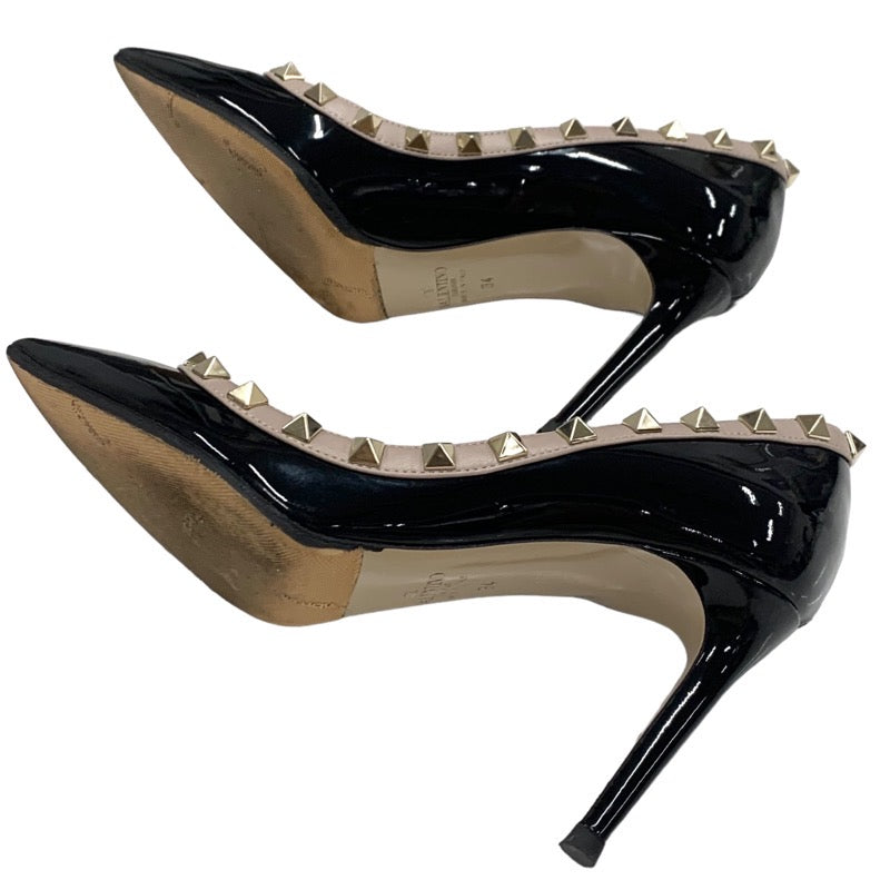 Valentino Pumps Shoes Patent Leather Black Pink Beige Gold Rock Studs