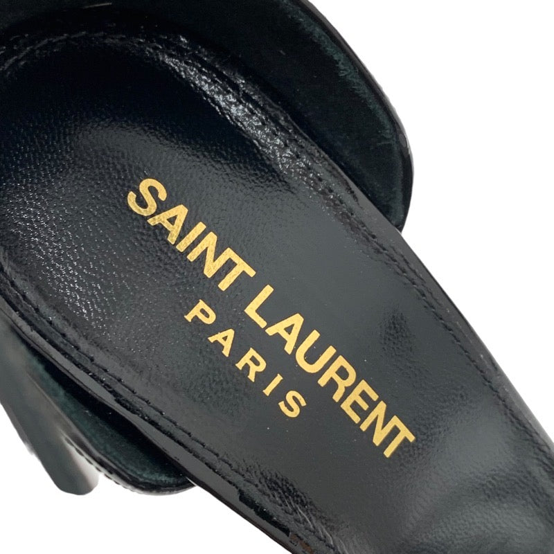 サンローラン SAINT LAURENT サンダル オピウム YSLヒール パテント ブラック