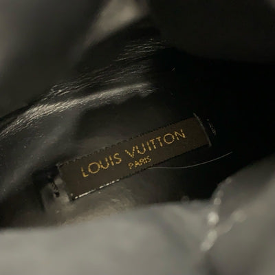 ルイヴィトン LOUIS VUITTON ブーツ ショートブーツ 靴 シューズ スエード ナイロン レザー ブラック 黒 アンクルブーツ レースアップ モノグラム ウェッジソール