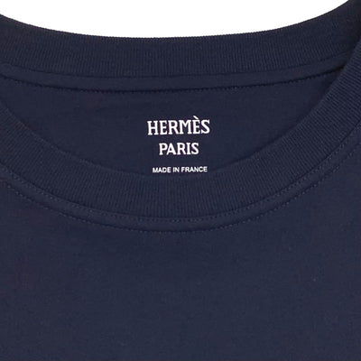 エルメス HERMES トップス Tシャツ シェーヌダンクル コットン ネイビー