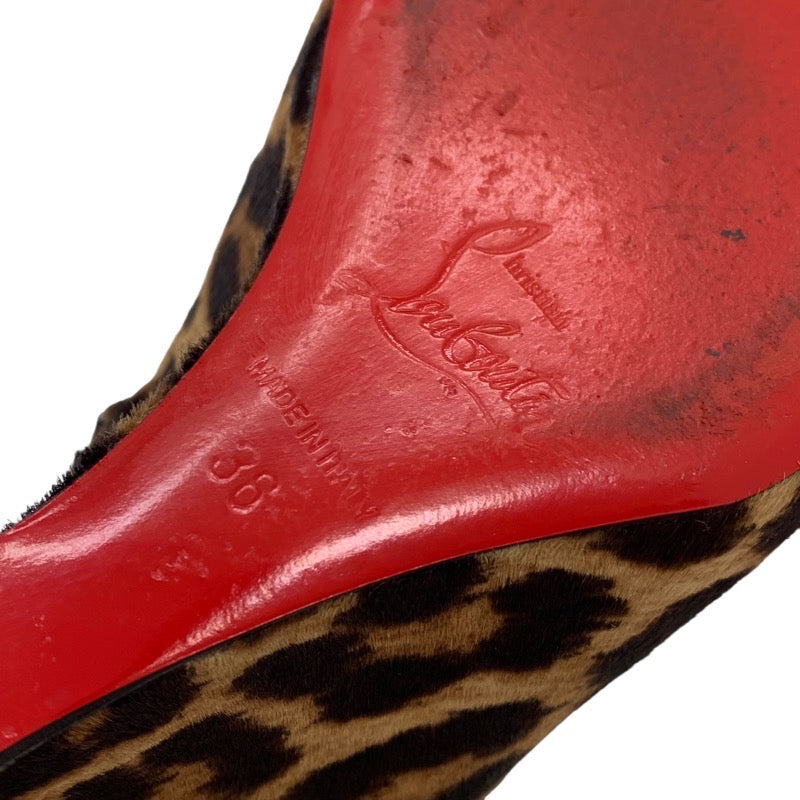 クリスチャンルブタン Christian Louboutin MELISA BOOTY 85 ブーツ ショートブーツ 靴 シューズ ハラコ ブラウン ブーティ レオパード ウェッジソール