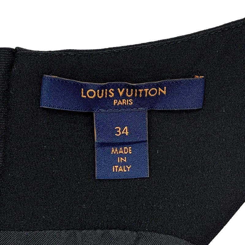 ルイヴィトン LOUIS VUITTON ワンピース シルク ブラック ホワイト レッド ノースリーブ