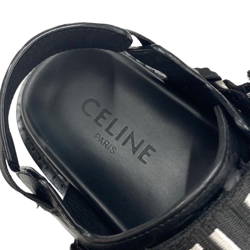 CELINE Sandals, Shoes, Leather, Fabric, Black, Belt Strap, Sports Sandals