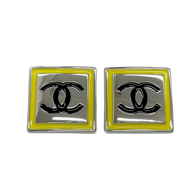 シャネル CHANEL ピアス シルバー イエロー ココマーク スクエア