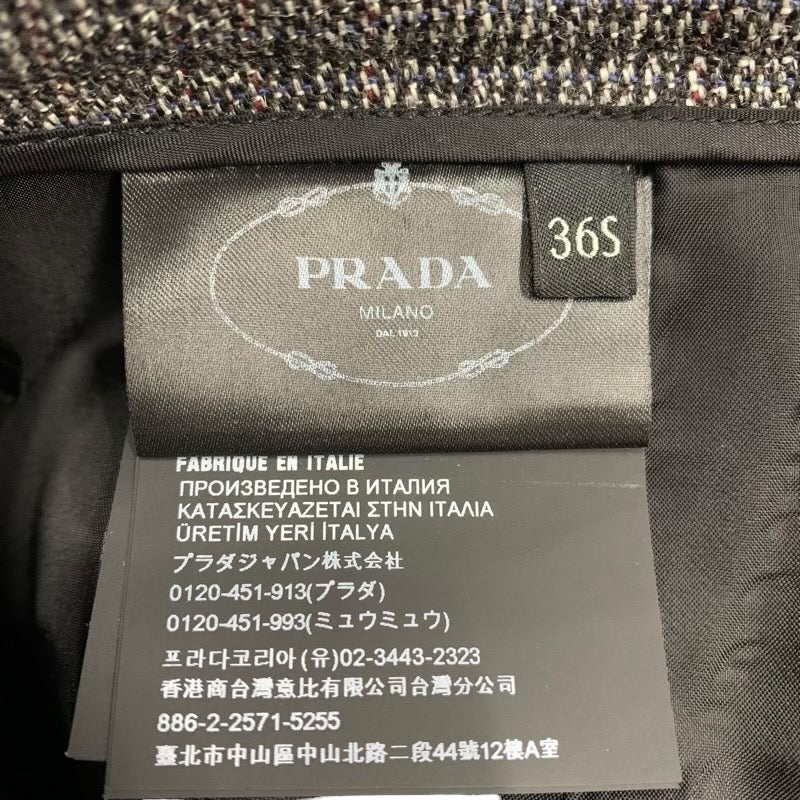 プラダ PRADA ボトムス ウール グレー スカート ツイード