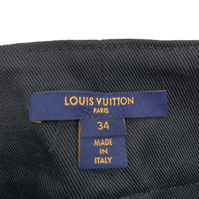 ルイヴィトン LOUIS VUITTON ボトムス コットン ブラック ゴールド スカート モノグラム  ボタン ミニスカート