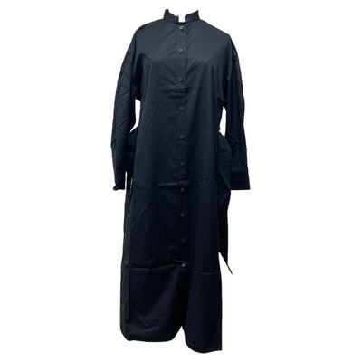 Hermes HERMES Dress Cotton Black Embroidered Shirt Dress