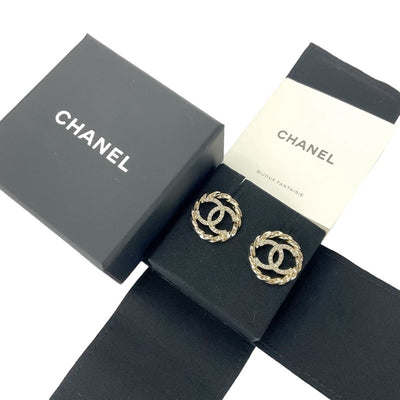 シャネル CHANEL ピアス ゴールド ココマーク ラインストーン サークル