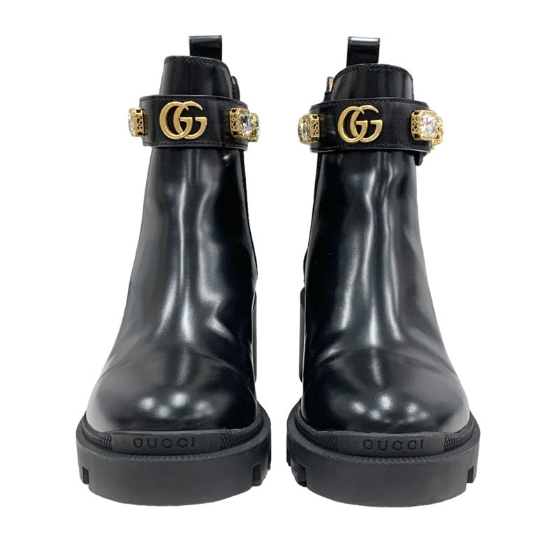 グッチ GUCCI ブーツ ショートブーツ 靴 シューズ サイドゴア ビジュー 