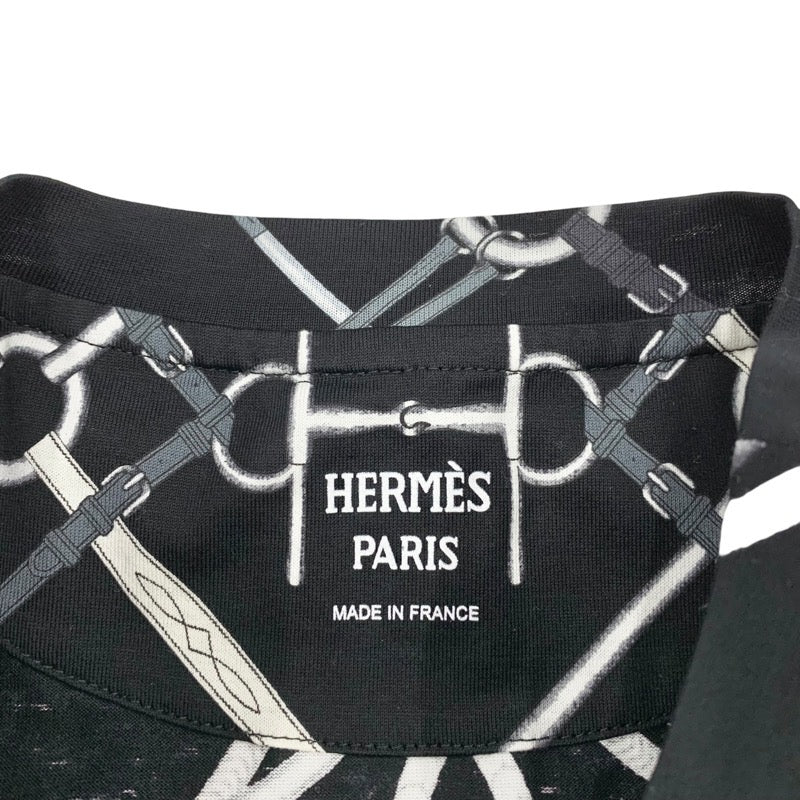 エルメス HERMES トップス コットン ブラック ホワイト Tシャツ