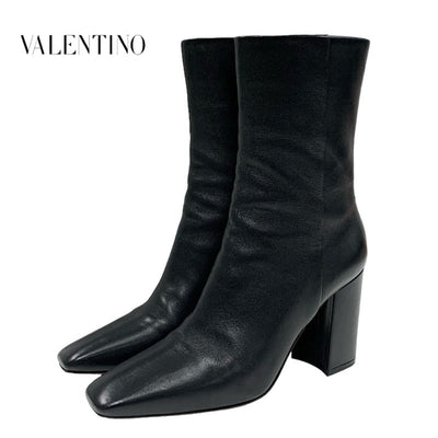 Valentino Boots, Short Boots, Shoes, Leather, Black, Gold, Rock Studs