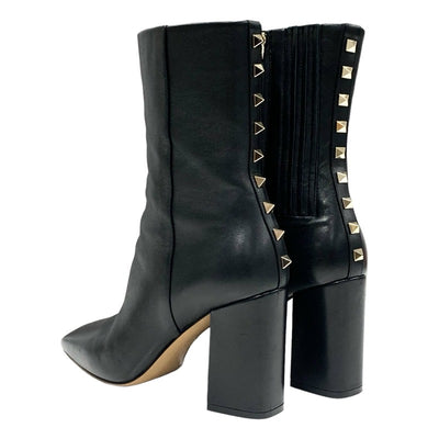 Valentino Boots, Short Boots, Shoes, Leather, Black, Gold, Rock Studs