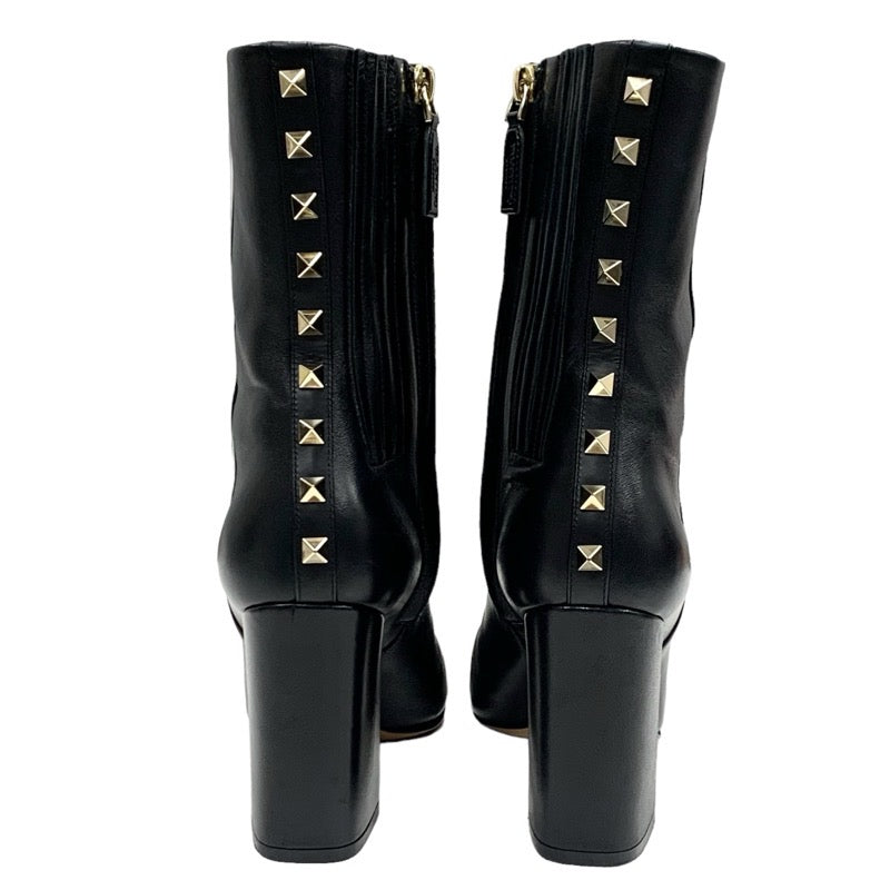 Valentino Boots, Short Boots, Shoes, Leather, Black, Gold, Rock Studs