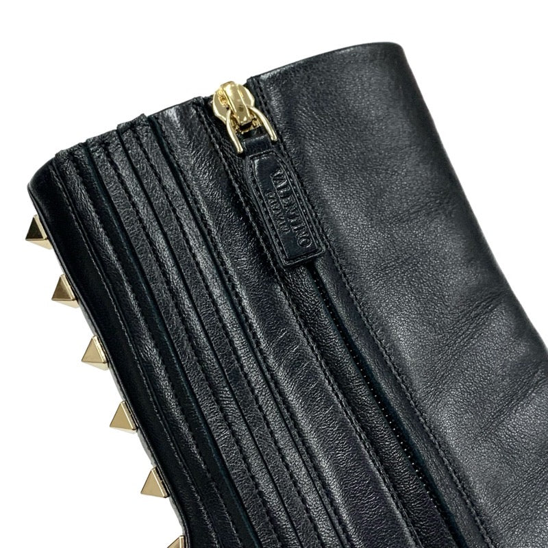ヴァレンティノ VALENTINO ブーツ ショートブーツ 靴 シューズ レザー ブラック 黒 ゴールド ロックスタッズ