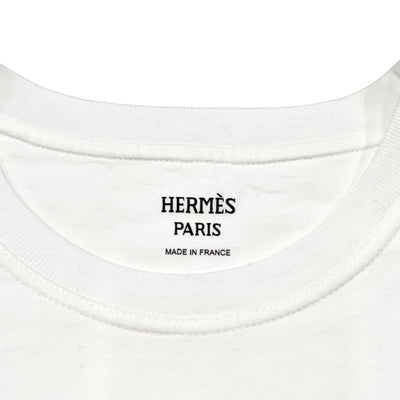 未使用 エルメス HERMES FAUBOURG RAINBOW トップス Ｔシャツ 半袖 コットン ホワイト