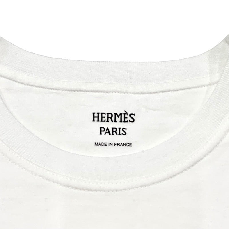 未使用 エルメス HERMES FAUBOURG RAINBOW トップス Ｔシャツ 半袖 コットン ホワイト