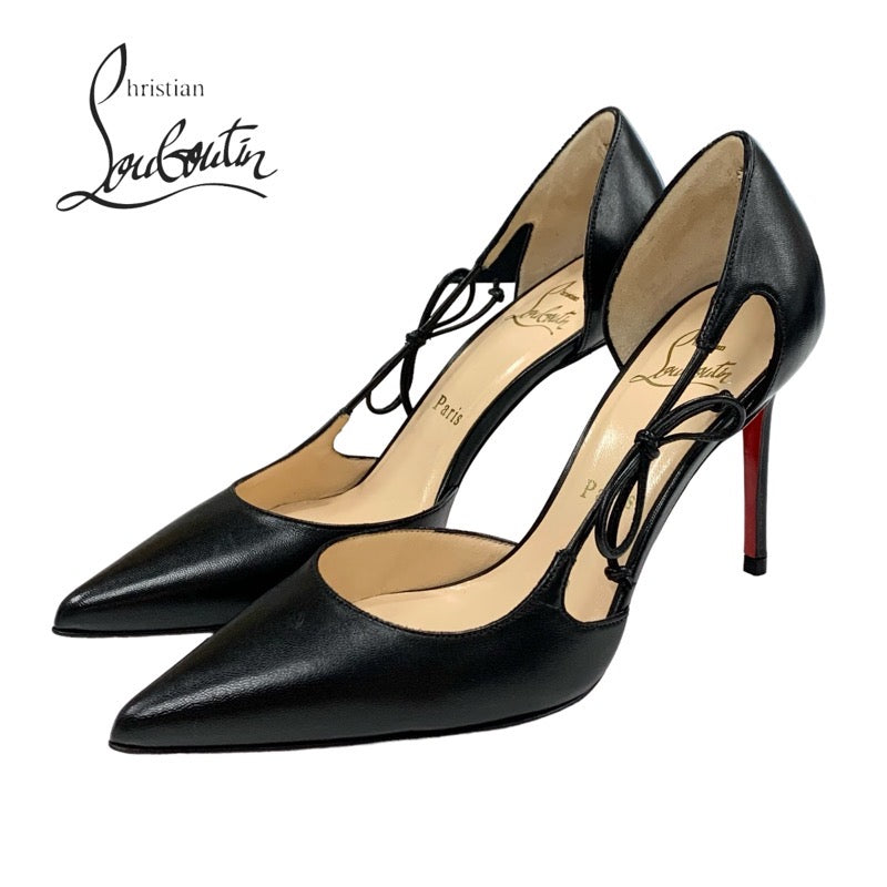 Christian Louboutin CREVE COEUR Pumps, Shoes, Leather, Black, Unused, Ribbon