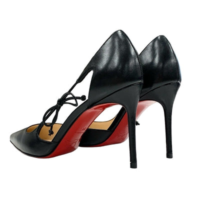 Christian Louboutin CREVE COEUR Pumps, Shoes, Leather, Black, Unused, Ribbon