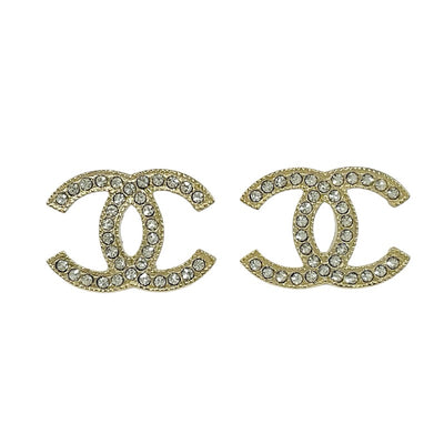 シャネル CHANEL ピアス ゴールド ココマーク ラインストーン