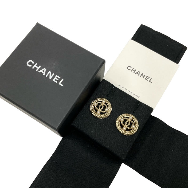 シャネル CHANEL ピアス ココマーク パール ラウンド ゴールド