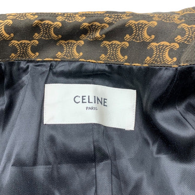 セリーヌ CELINE アウター ロングコート トレンチコート トリオンフ 総柄 コットン ブラウン