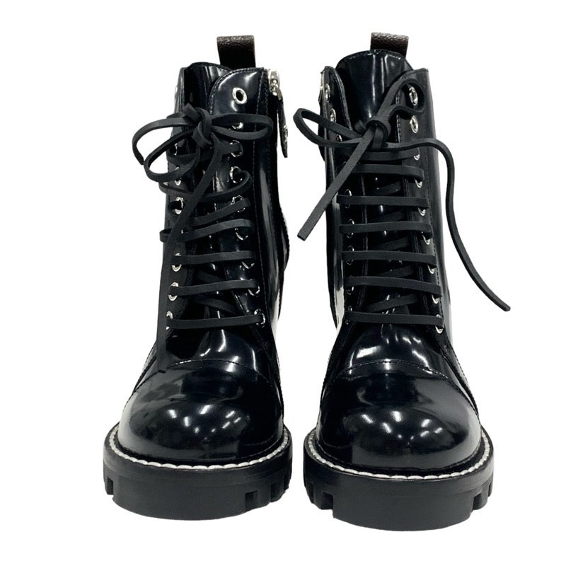 Louis Vuitton LOUIS VUITTON Star Trail Line Boots Short Boots Shoes Leather Black Ankle Boots Lace-up