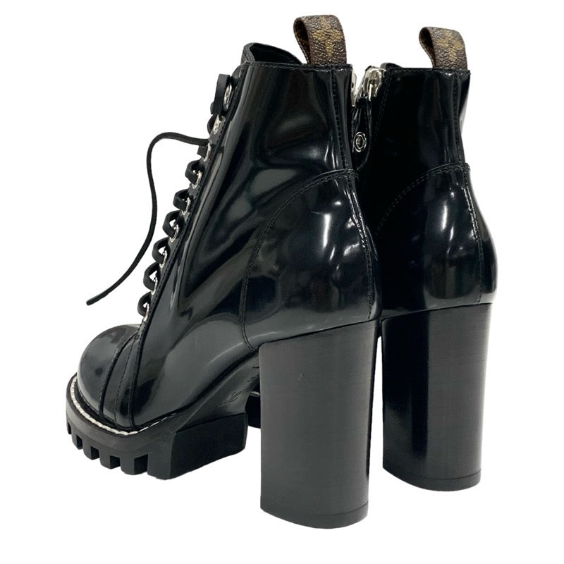Louis Vuitton LOUIS VUITTON Star Trail Line Boots Short Boots Shoes Leather Black Ankle Boots Lace-up