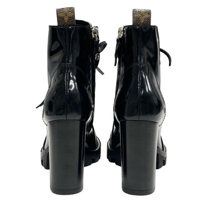 Louis Vuitton LOUIS VUITTON Star Trail Line Boots Short Boots Shoes Leather Black Ankle Boots Lace-up