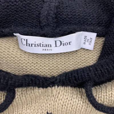 クリスチャンディオール CHRISTIAN DIOR トップス フーディ カシミヤ ニット 半袖 ベージュ ブラック