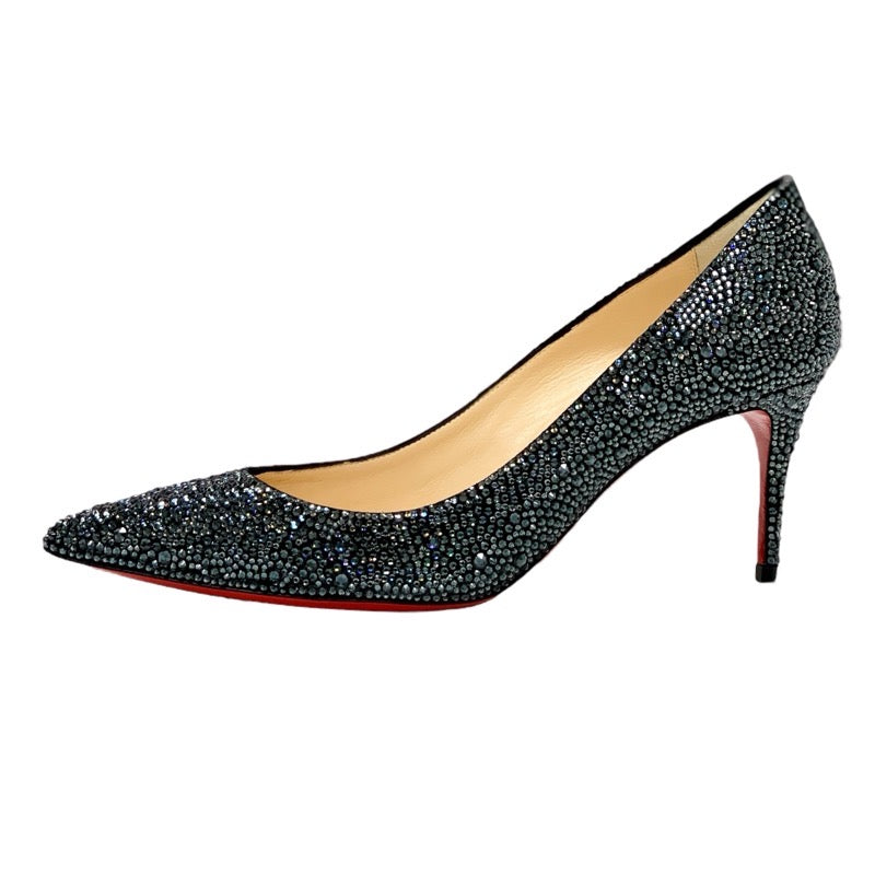 クリスチャンルブタン Christian Louboutin デコルテ パンプス 靴 シューズ スワロフスキー ブラック 未使用 パーティーシューズ フォーマルシューズ