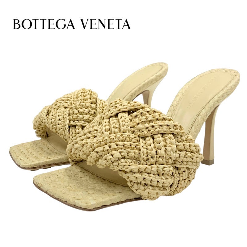 Bottegaveneta Lido Sandals Shoes Raffia Beige Unused Mule Intrecciato