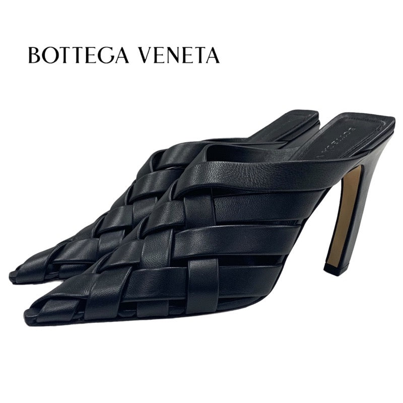 ボッテガヴェネタ BOTTEGAVENETA アルフィー パンプス 靴 シューズ ラムスキン ブラック 黒 未使用 ミュール サンダル イントレチャート