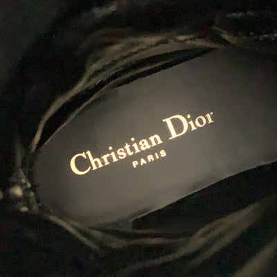 クリスチャンディオール CHRISTIAN DIOR DIORIRON ブーツ ロングブーツ ミドルブーツ キルティング レースアップ レザー ブラック