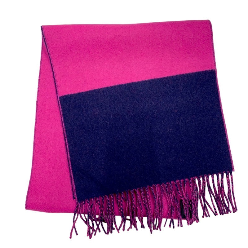 エルメス HERMES マフラー ストール カシミヤ パープル ネイビー