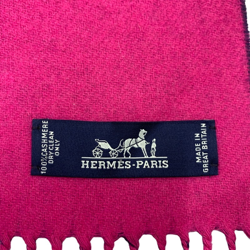 エルメス HERMES マフラー ストール カシミヤ パープル ネイビー