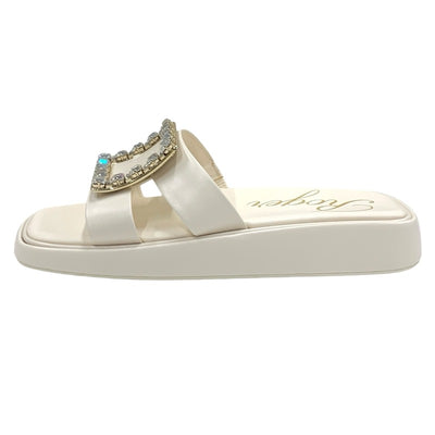 Roger Vivier Sandals, Shoes, Leather, Ivory, Flat Sandals, Mules, Strath Buckle, Bijoux