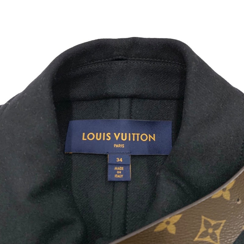 ルイヴィトン LOUIS VUITTON アウター コート モノグラム ウール ブラック