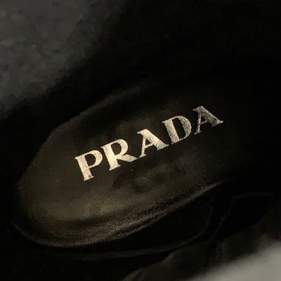 プラダ PRADA ブーツ ロングブーツ ミドルブーツ 靴 シューズ ロゴ プラットフォーム レザー ブラック 黒