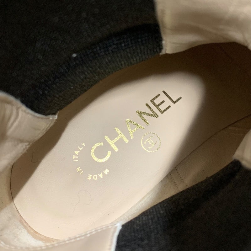 シャネル CHANEL ブーツ ショートブーツ 靴 シューズ ココマーク スター サイドゴア レザー ブラック 黒