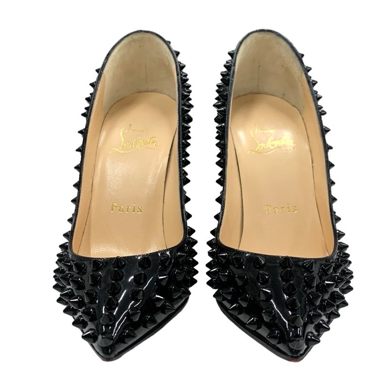 Christian Louboutin Pumps Shoes Patent Black Spikes Studs