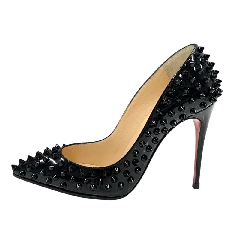 Christian Louboutin Pumps Shoes Patent Black Spikes Studs