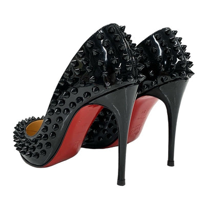 Christian Louboutin Pumps Shoes Patent Black Spikes Studs