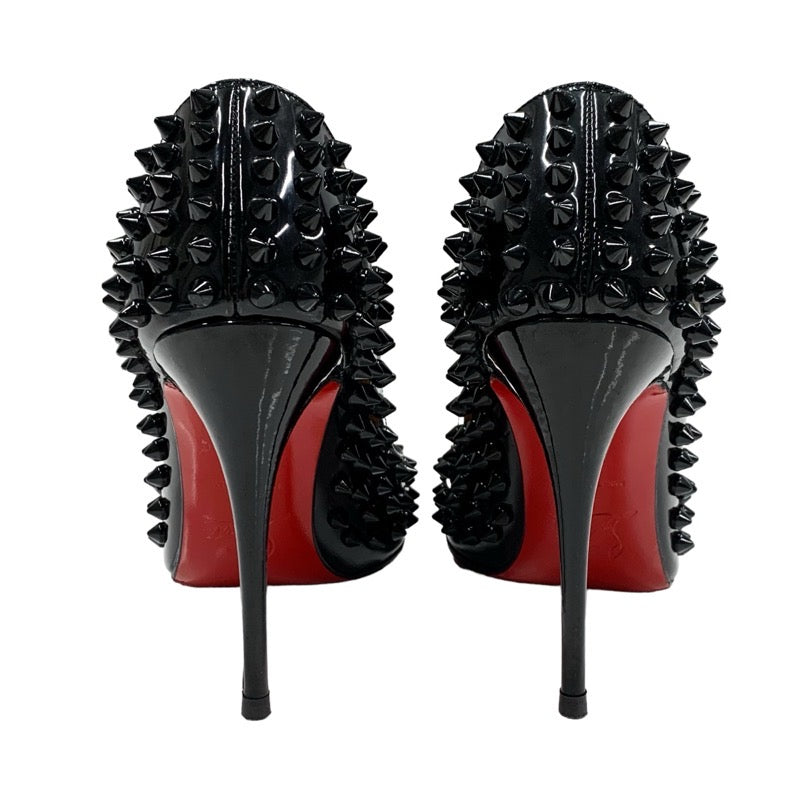 Christian Louboutin Pumps Shoes Patent Black Spikes Studs