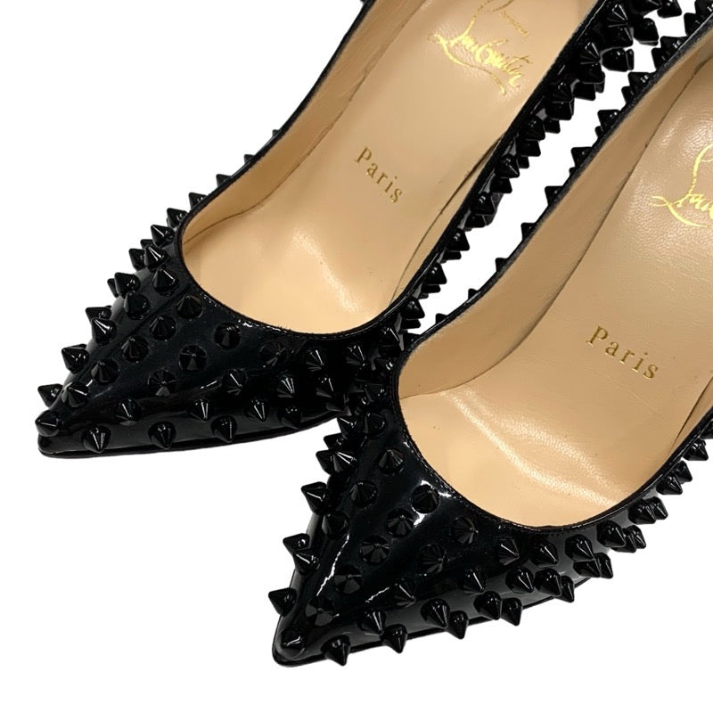 Christian Louboutin Pumps Shoes Patent Black Spikes Studs