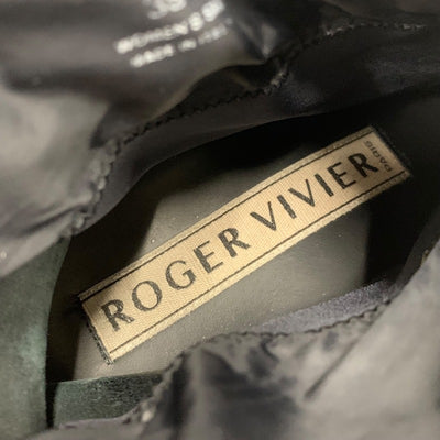 ロジェヴィヴィエ Roger Vivier ブーツ ショートブーツ 靴 シューズ ストラスバックル ビジュー ナイロン ブラック 黒