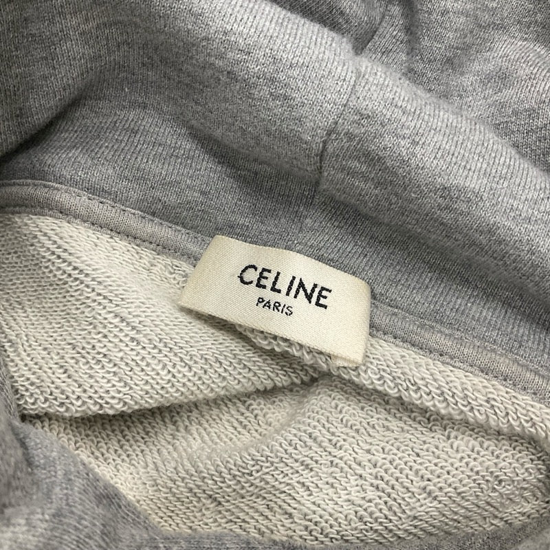 セリーヌ CELINE トップス コットン グレー ロゴ ルーズフーディー