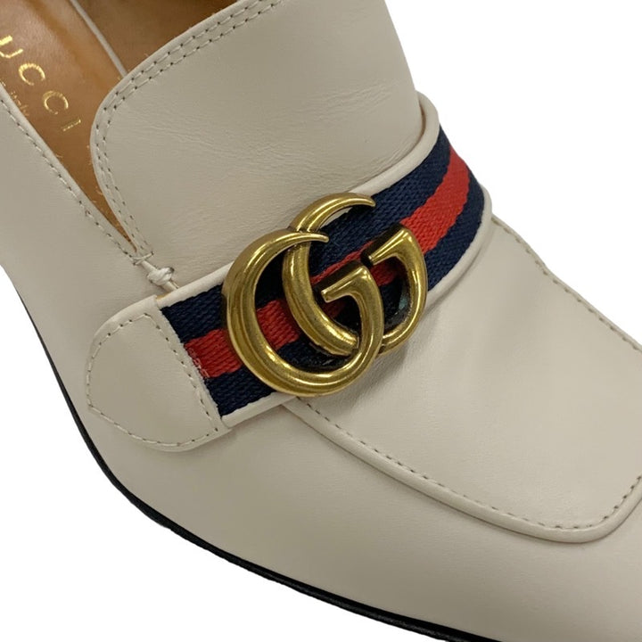 グッチ ダブルG レザー パール シェリーライン パンプス ベージュ グッチ GUCCI ダブルG パンプス 靴 シューズ GGマーモント