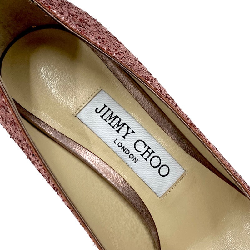 未使用 ジミーチュウ JIMMY CHOO LOVE 85 パンプス パーティーシューズ 靴 シューズ メタルヒール グリッター ピンク